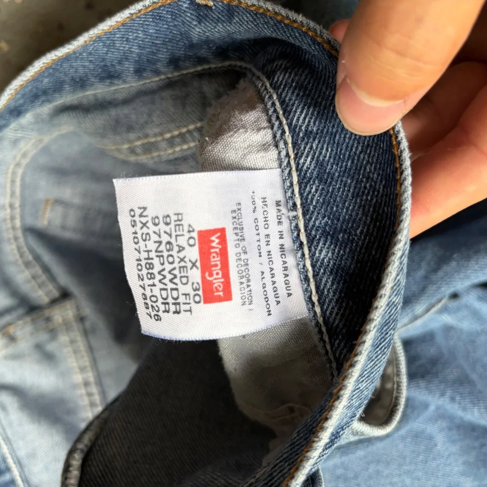 Wrangler Mens Relaxed Fit Jeans 40x30 Medium Wash Blue Denim 9760WDR Workwear